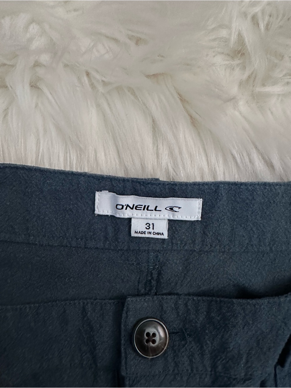 O'Neill Navy High-Waist Button-Front Shorts - Picture 3 of 3